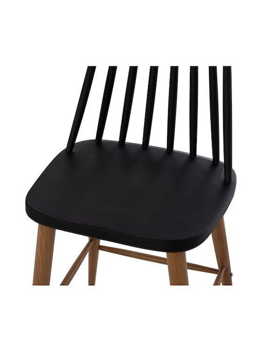 Табуретка Бар с гръбнак от полипропилен Vanessa Черно 43x45x97бр
