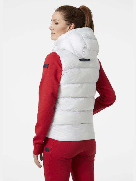 Helly Hansen Women's Short Puffer Jacket Waterproof and Windproof for Spring or Autumn with Hood White