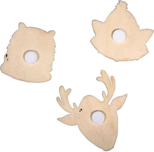 Rayher Holz Tiere 3x5cm 6Stück (Verschiedene Designs)