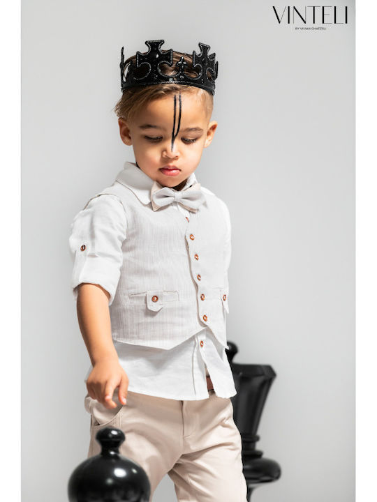 Vinte li Baptism Suit Beige 5 Pieces