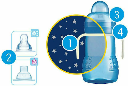 Mam Trainer+ Night Educational Sippy Cup Plastic with Handles Blue Blue for 4m+m+ 220ml