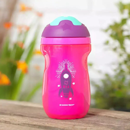 Tommee Tippee Căniță pentru copii Sport din Plastic Fuchsia 260ml pentru 12m+m+