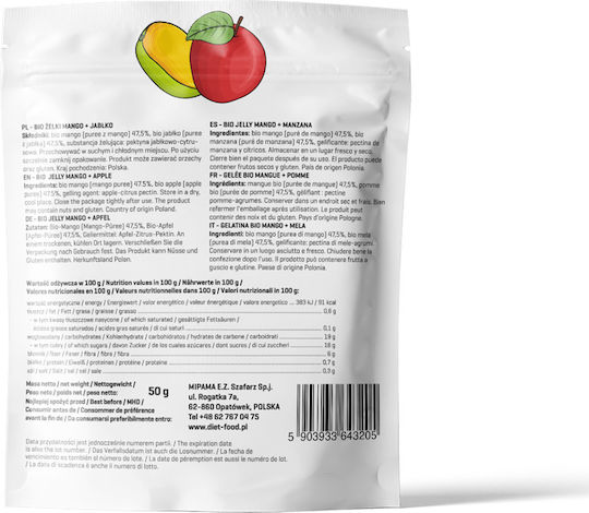 Diet-Food Bio Gelees Ohne Zuckerzusatz Vegan 50gr