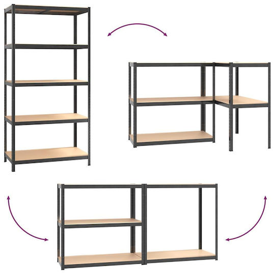vidaXL Dexion Regal 90x45x180cm mit 5 Regalen Gesamtbelastbarkeit 875kg