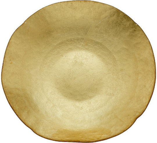 Cryspo Trio Kronos Oro Φρουτιέρα Γυάλινη Χρυσή 30x30x5εκ.