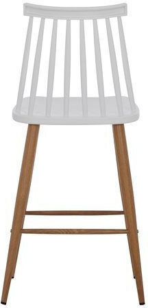 Hocker Bar mit Rückenlehne aus Polypropylen Vanessa White & Natural 2Stück 43x45x97cm