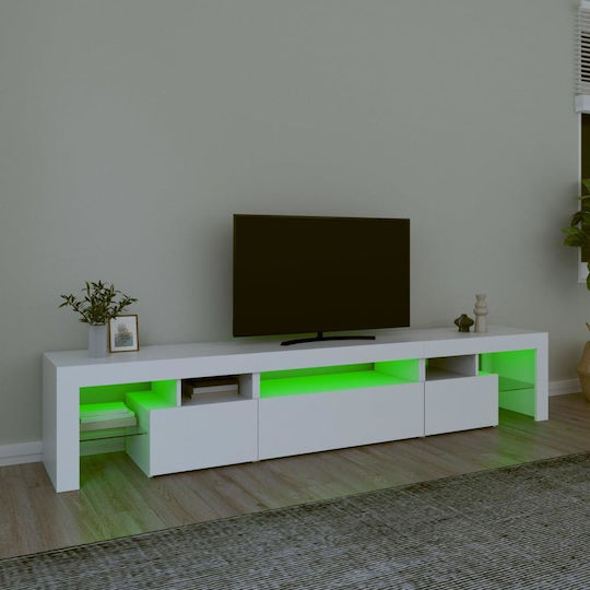 Έπιπλο Τηλεόρασης με Φωτισμό LED Λευκό Μ215xΠ36.5xΥ40cm