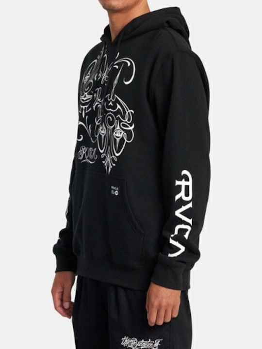 RVCA Mark Oblow Herren Sweatshirt mit Kapuze und Taschen Schwarz