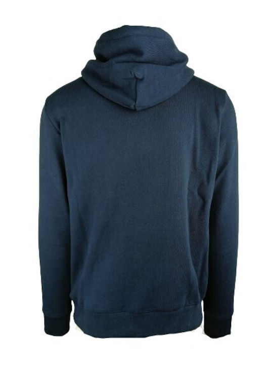 Replay Herren Sweatshirt mit Kapuze und Taschen Marineblau