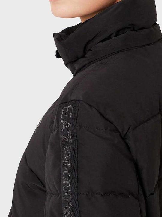 Scurtă Jachetă de femei Puffer pentru iarnă Negru
