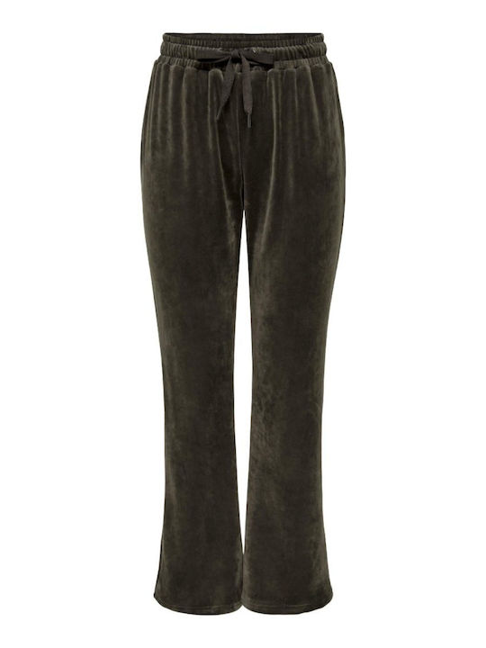 Rebel Sweatpants Flared Velvet Khaki