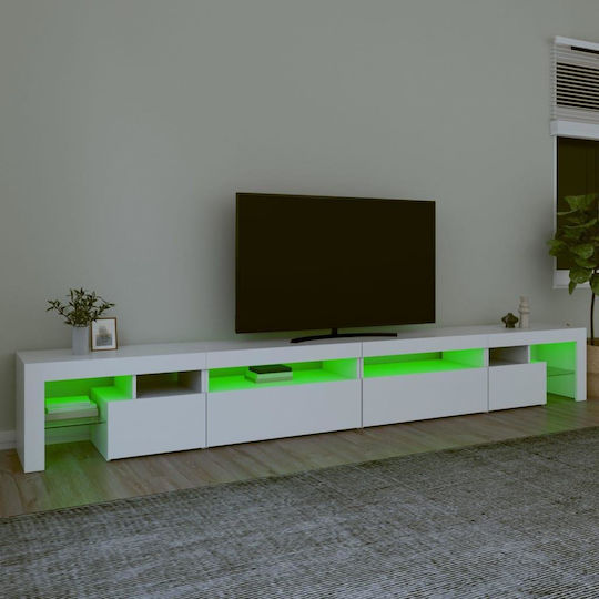 TV Stand with LED Lighting White 290x36.5x40cm
