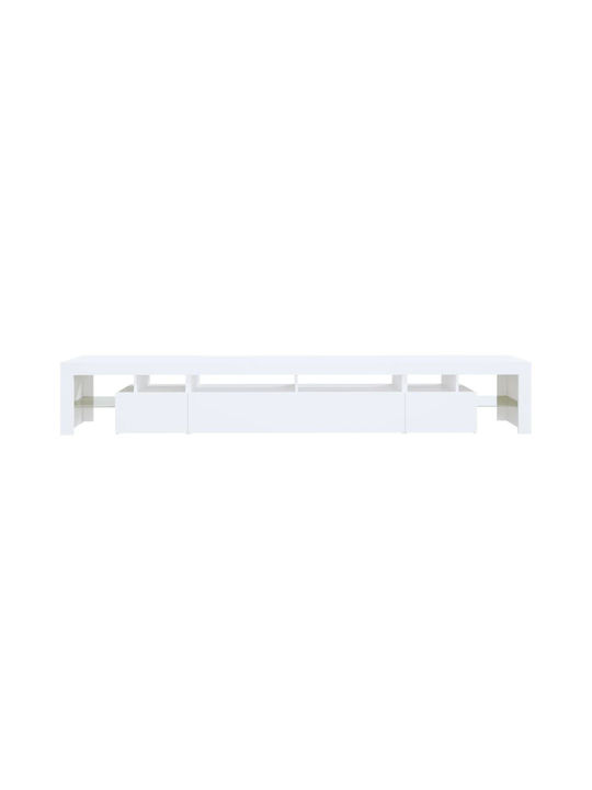 Телевизионно Мебел с LED Осветление Бял Д260xДл36.5xВ40см
