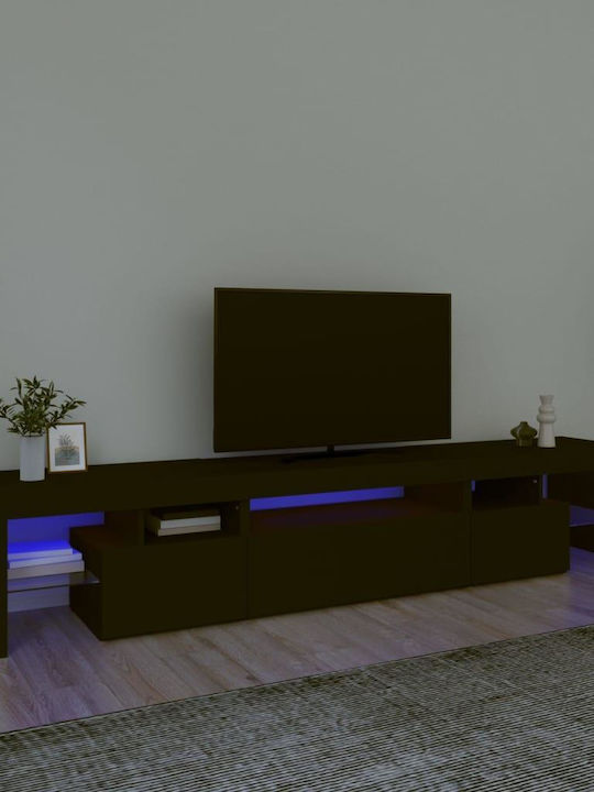 TV-Möbel Hölzernes mit LED-Beleuchtung Schwarz L215xB36.5xH40cm