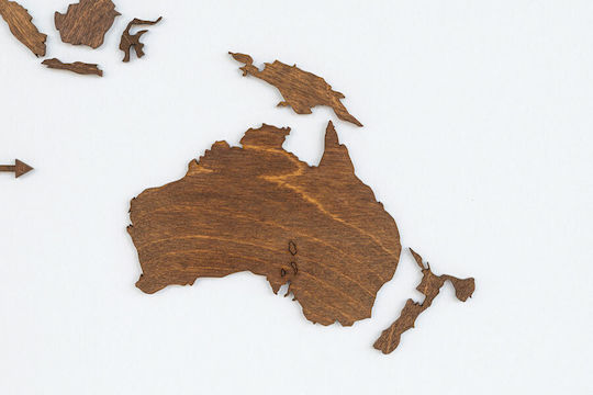 Wall Decor World Map Handmade Wooden 115x65cm