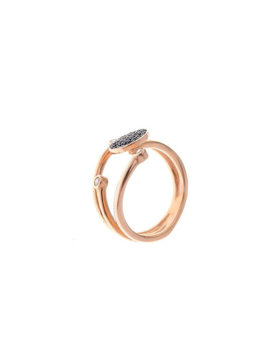 Women's Disc Ring Arteon 23557 Silver 925-Gold Plated Stones