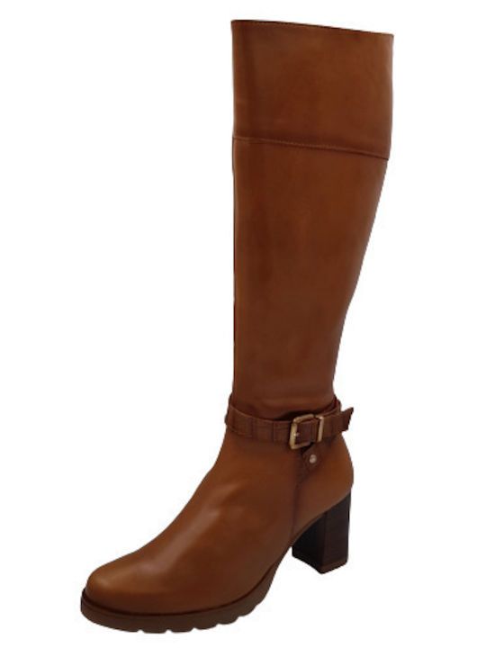 Desiree Shoes Anatomic Leather Women's Boots with Zipper Leury5 Camel LEURY5