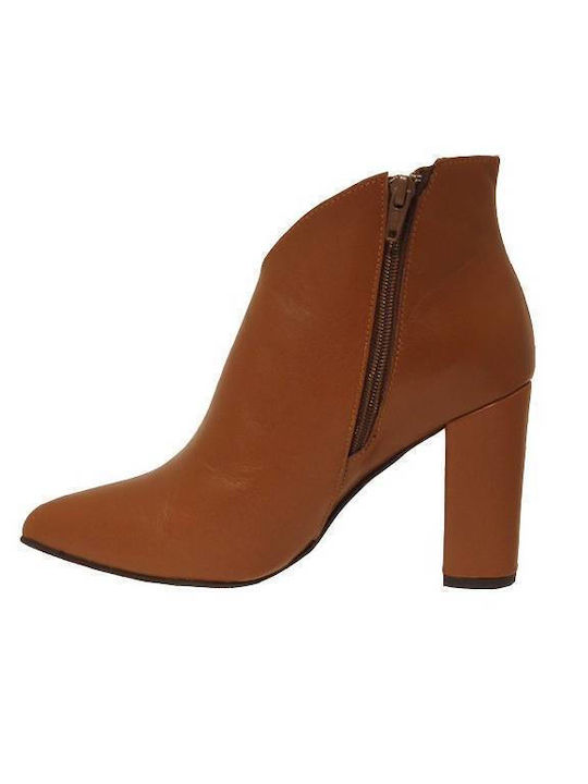 Moods Shoes 3581 Leather Women's Ankle Boots Tabac Brown