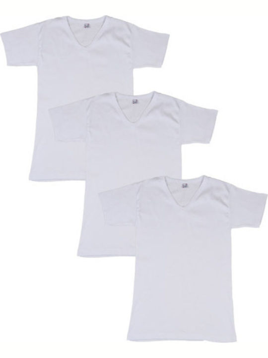 Men's Short Sleeve Undershirts White 3Pack
