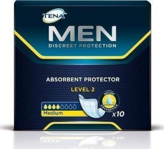 Tena Men Absorbent Protector Level 2 Ανδρικές Σερβιέτες Ακράτειας Κανονικής Ροής 4 Σταγόνες 10τμχ