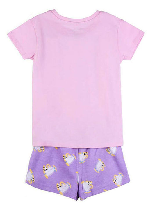 Cerda Kids Summer Purple Pajamas Disney Beauty Beast