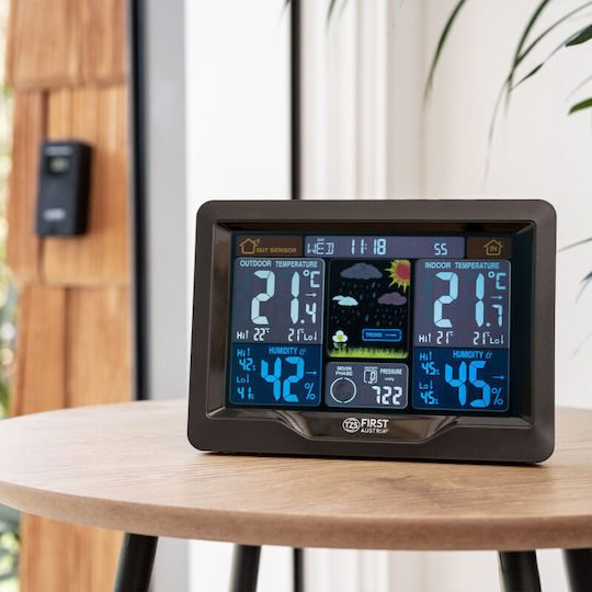 First Austria FA-2461-8 Wireless Digital Weather Station Wall Mounted Black