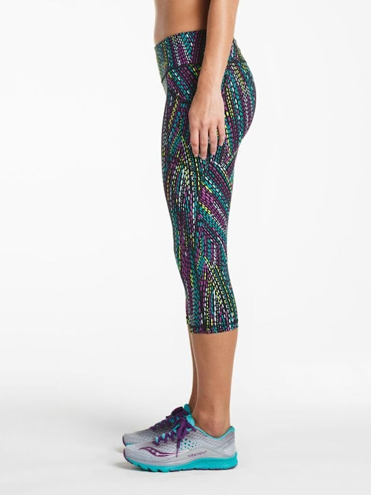 Bullet Women's Capri Running Legging Green/Purple
