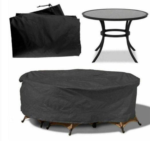 Waterproof Dining Table Cover Black 128x128x71cm