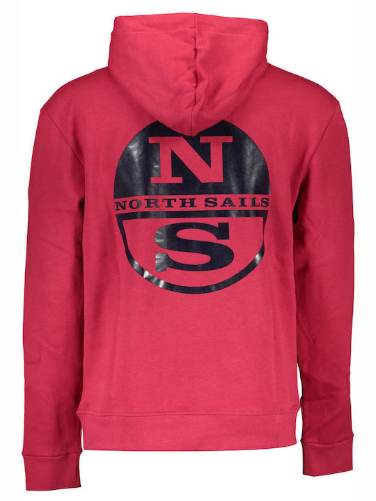 North Sails Men's Sweatshirt with Hood Red