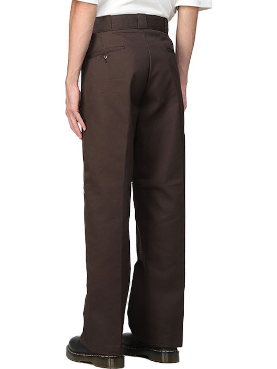 Double Knee Trousers in Loose Fit Brown