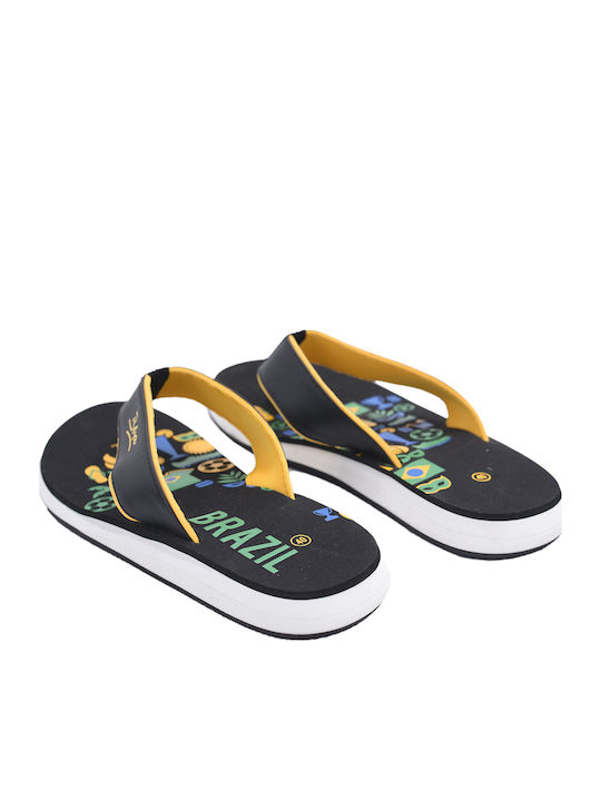 Brazil Men's Flip Flops Black
