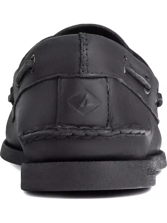 Δερμάτινα Ανδρικά Boat Shoes σε Μαύρο Χρώμα