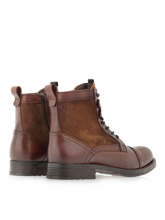 Leather Tabac Brown Combat Boots