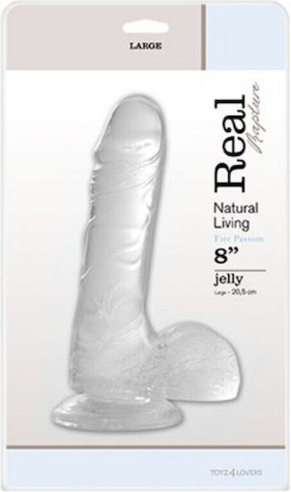 Toyz4lovers Real Реалистично дилдо с Топки и Вендуза Прозрачен 20.5см