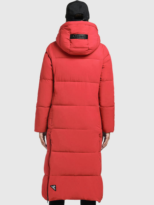 Khujo Melona KJ1166CO223 Μακρύ Γυναικείο Puffer Μπουφάν για Χειμώνα