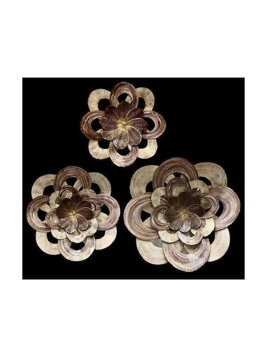 Decorative Wall Decor made of Metallic Ecru/Gold 45x45cm 1pcs