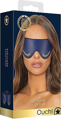 Shots Ouch Sailor Themed Eye Mask BDSM Maske Blue
