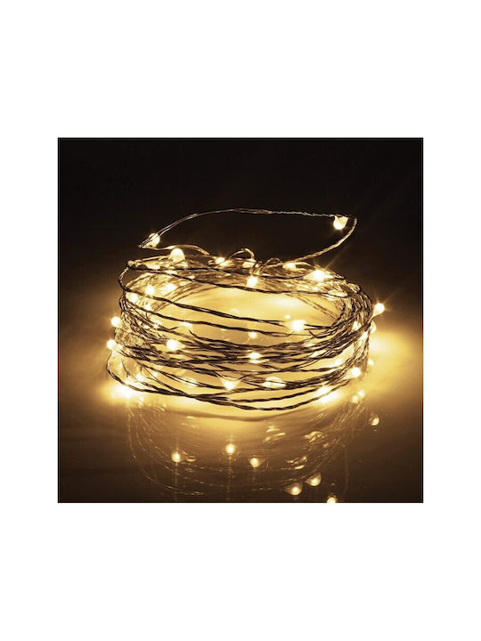 100 Lights LED 10m. Warm White in String 1pcs