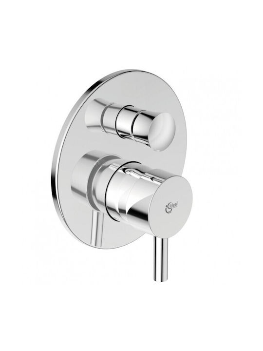 Ideal Standard Ceraline Set Built-in Mixer, Hand Shower & Shower Head Set for Shower 2 Exits Silver