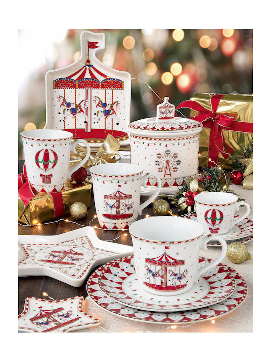 Marva Wonderland Christmas Porcelain Set Salt & Papper Shakers Ornament 2pcs