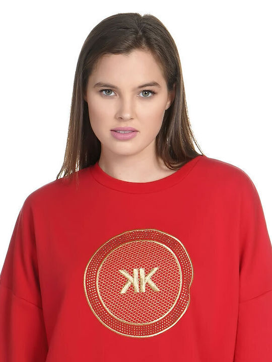 Long Women's Sweatshirt Bloody Red