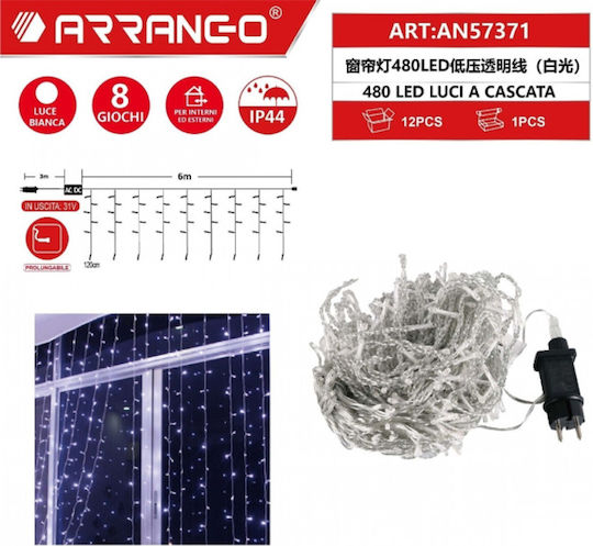 480 Luminite LED 9m. Alb rece tip Perdea 1buc 480 Luminite LED 9m. Alb rece tip Perdea 1buc