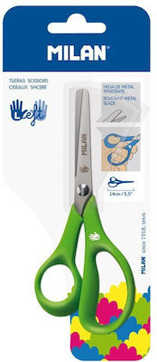 Milan Children's Scissors Left-Handers 15cm with Metallic Blade Green