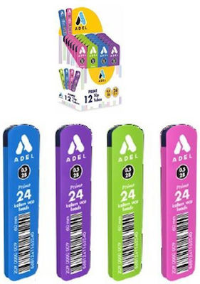 Adel 12 Packages x 12 Pencil Leads Thickness 0.5mm Type 2B