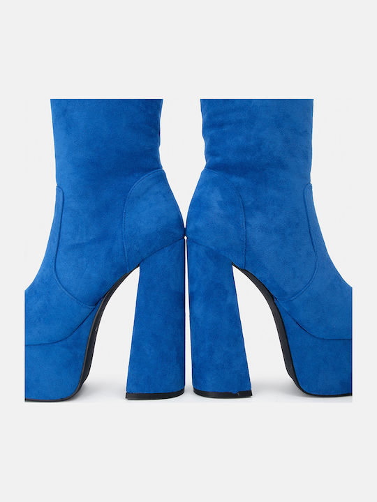 Wildleder Stiefeletten Damen Blau
