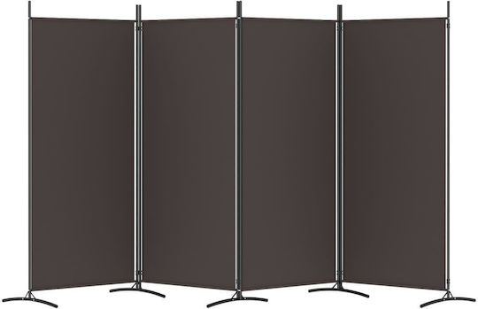 vidaXL Dekorativer Raumteiler Stoff mit 4 Paneelen Coffee 346x180cm