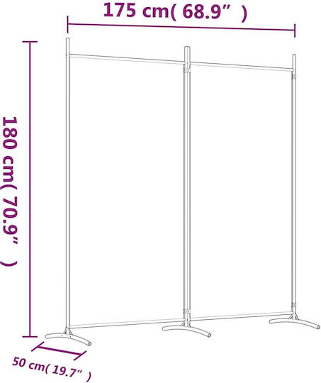 vidaXL Decorative Fabric Room Divider 175x180cm