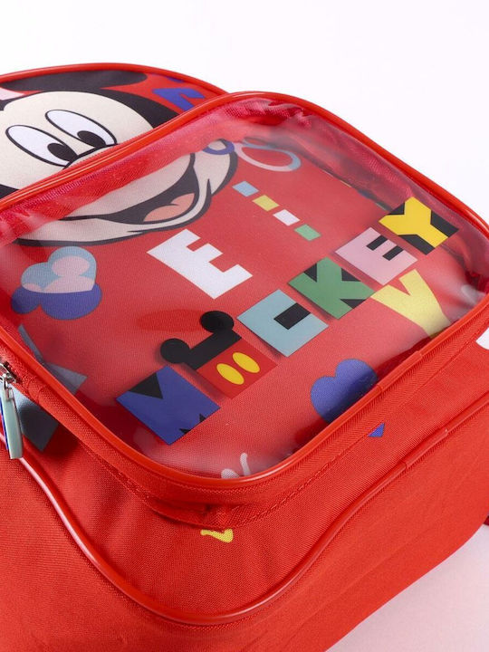 Mickey Mouse Clubhouse Mickey Mouse Σχολική Τσάντα Πλάτης Δημοτικού Κόκκινη