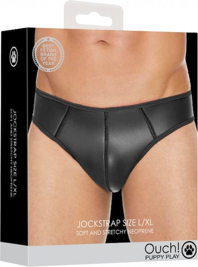 Shots Ouch Neoprene Jockstrap Мъжки секси джокстрап Black
