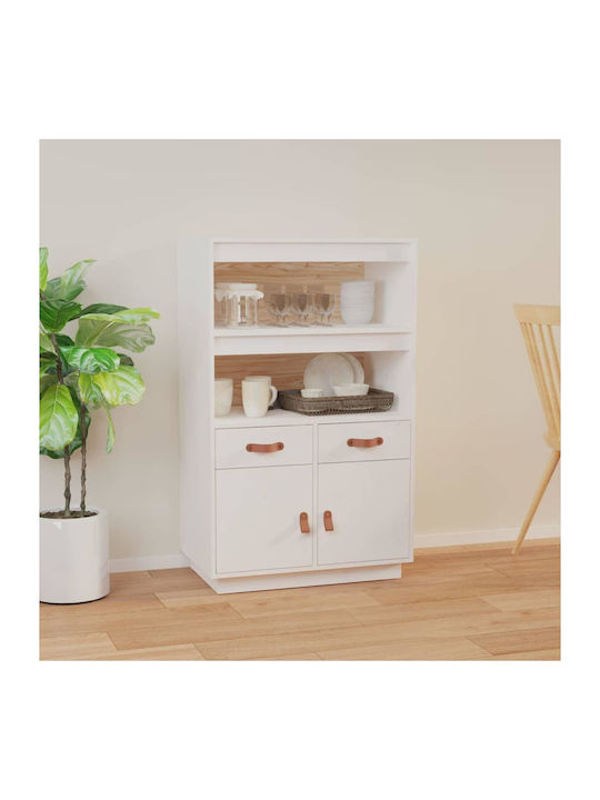 Wooden Buffet with Drawers White L67xW40xH108.5cm